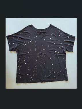 Heritage Torrid Jersey T-Shirt 4 / 4x Cotton Gray Bleach Splatter Grunge Goth